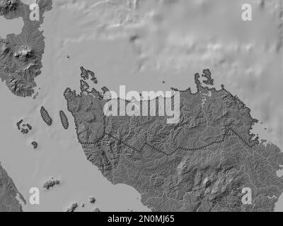 Nord de Samar, province des Philippines. Carte d'altitude à deux niveaux avec lacs et rivières Banque D'Images