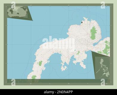 Zamboanga del Norte, province des Philippines. Ouvrez la carte des rues. Cartes d'emplacement auxiliaire d'angle Banque D'Images