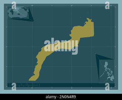 Zamboanga del Norte, province des Philippines. Forme de couleur unie. Cartes d'emplacement auxiliaire d'angle Banque D'Images