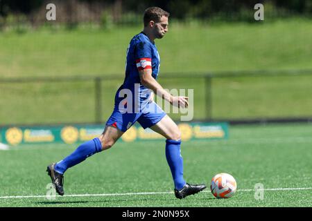 Joshua Brunais des États-Unis contrôle le ballon pendant le match entre l'Australie et les États-Unis au parc Cromer sur 4 février 2023 à Sydney, en Australie Banque D'Images