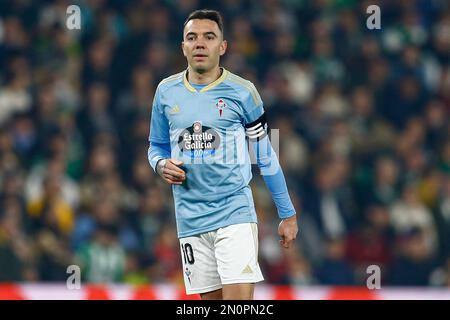 Iago Aspas de RC Celta de Vigo pendant le match de la Liga, date 20, entre Real Betis et RC Celta joué au stade Benito Villamarin sur 04 février 2023 à Séville, Espagne. (Photo par Antonio Pozo / PRESSIN) Banque D'Images