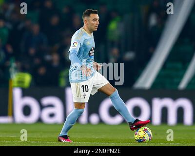 Iago Aspas de RC Celta de Vigo pendant le match de la Liga, date 20, entre Real Betis et RC Celta joué au stade Benito Villamarin sur 04 février 2023 à Séville, Espagne. (Photo par Antonio Pozo / PRESSIN) Banque D'Images