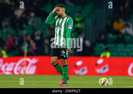 Borja Iglesias de Real Betis pendant le match de la Liga, date 20, entre Real Betis et RC Celta joué au stade Benito Villamarin sur 04 février 2023 à Séville, Espagne. (Photo par Antonio Pozo / PRESSIN) Banque D'Images