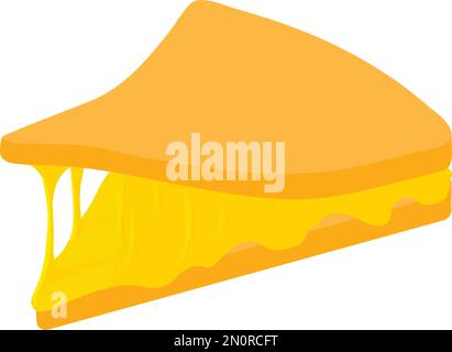 Symbole de fromage grillé vecteur isométrique. Sandwich chaud au fromage mozzarella maison. Concept alimentaire, produit de petit déjeuner Illustration de Vecteur