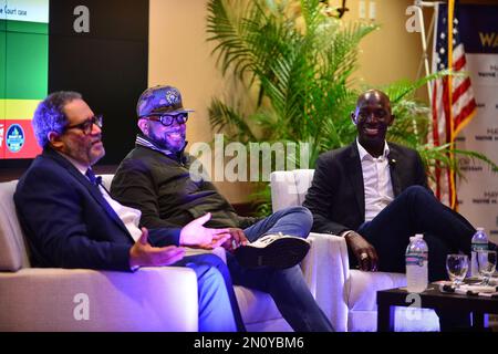 Miramar, États-Unis. 04th févr. 2023. MIRAMAR, FLORIDE - FÉVRIER 04 28 : Michael Eric Dyson, Luther Campbell et le maire de la ville de Miramar, Wayne Messam, ont été les hôtes d'une discussion en face à face du mois de l'histoire des Noirs au Centre culturel Miramar sur 04 février 2023, à Hallandale, en Floride. (Photo de JL/Sipa USA) crédit: SIPA USA/Alay Live News Banque D'Images