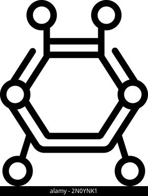 Enzymes formule icône contour vecteur. Peptide aminé. Chaîne de structure Illustration de Vecteur