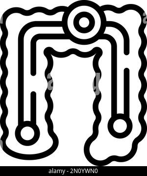 Vecteur de contour de l'icône des enzymes internes. Peptide aminé. Chaîne de structure Illustration de Vecteur