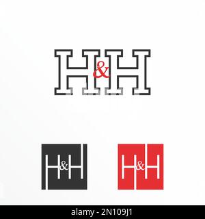 Lettre ou mot H et H ou double H sans serif police image graphique icône logo design abstrait concept vecteur stock comme un symbole lié à l'initiale. Illustration de Vecteur