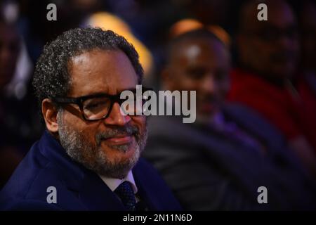 Michael Eric Dyson au mois de l'histoire des Noirs échange avec Luther Campbell organisé par le maire de la ville de Miramar, Wayne Messam, au Centre culturel Miramar, en Floride. 04 Fév 2023 crédit : mpi10/MediaPunch Banque D'Images