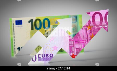 Image symbolique sur le sujet du taux d'inflation dans la zone euro Banque D'Images