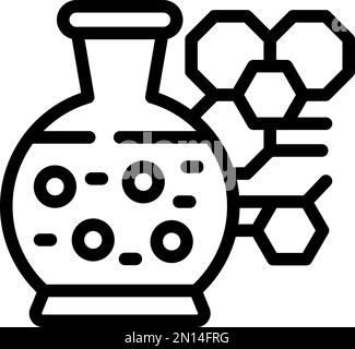 Vecteur de contour d'icône de flacon chimique. Énergie écologique. Biogaz cycle Illustration de Vecteur