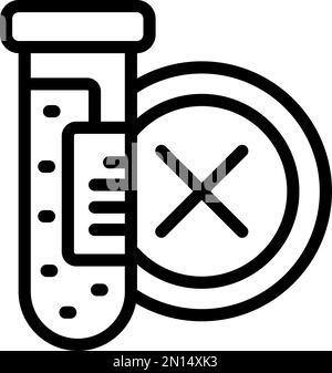 Vecteur de contour d'icône d'additif libre. Colorant naturel. Tube à essai Illustration de Vecteur