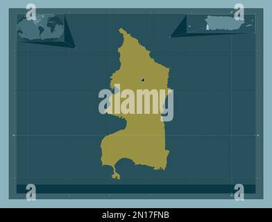 Cabo Rojo, municipalité de Porto Rico. Forme de couleur unie. Cartes d'emplacement auxiliaire d'angle Banque D'Images