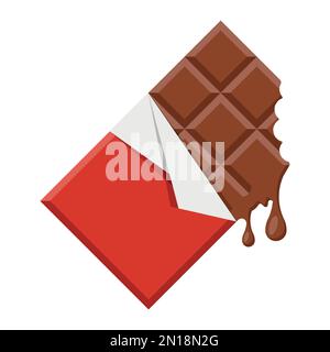Icône de la barre de chocolat. Barre de chocolat piquée avec morceaux. Illustration vectorielle. SPE 10. Illustration de Vecteur