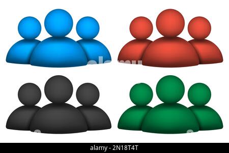 Ensemble de symboles personnels humains multicolores. 3d jeu d'icônes réalistes. Illustration vectorielle. SPE 10. Illustration de Vecteur