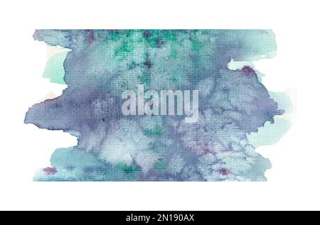 Aquarelle. Bleu abstrait peint aquarelle sur papier aquarelle. Banque D'Images