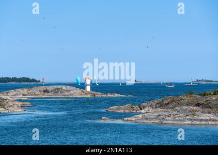 Vue sur la mer Baltique depuis l'île de Träskön, Kirkkonummi, Finlande Banque D'Images