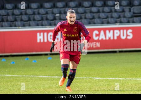 Eindhoven, pays-Bas. 05th févr. 2023. Eindhoven, pays-Bas, 5 février 2023: Sherida Spitse (8 Ajax) avant le jeu Azerion Eredivisie Vrouwen entre PSV et Ajax à de Herdgang à Eindhoven, pays-Bas. (Leitting Gao/SPP) crédit: SPP Sport presse photo. /Alamy Live News Banque D'Images