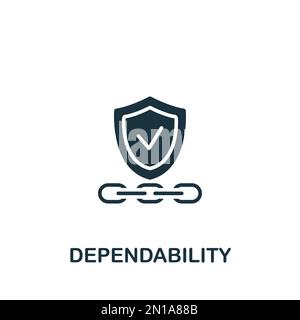 Icône de fiabilité. Signe simple monochrome de la collection des valeurs fondamentales. Icône de fiabilité pour logo, modèles, web design et infographies. Illustration de Vecteur