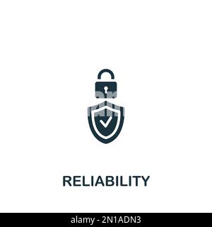 Icône fiabilité. Signe simple monochrome de la collection des valeurs fondamentales. Icône de fiabilité pour le logo, les modèles, la conception Web et les infographies. Illustration de Vecteur