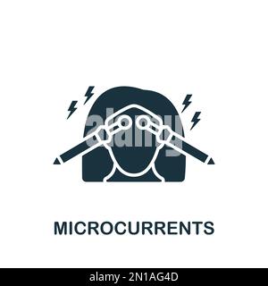 Icône Microcurrents. Signe simple monochrome de la collection de cosmétologie. Icône Microcurrents pour logo, modèles, web design et infographies. Illustration de Vecteur