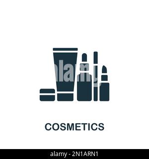 Icône cosmétiques. Signe simple monochrome de la collection de cosmétologie. Icône cosmétiques pour logo, modèles, Web design et infographies Illustration de Vecteur