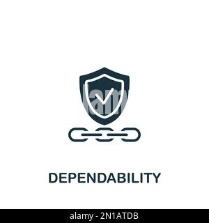 Icône de fiabilité. Signe simple monochrome de la collection des valeurs fondamentales. Icône de fiabilité pour logo, modèles, web design et infographies Illustration de Vecteur