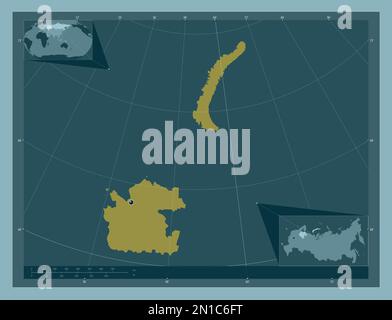 Arkhangel'sk, région de Russie. Forme de couleur unie. Cartes d'emplacement auxiliaire d'angle Banque D'Images