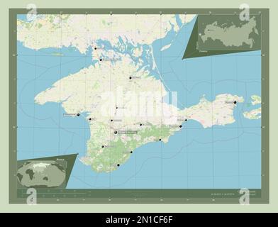 Crimée, République autonome de Russie. Ouvrez la carte des rues. Lieux ...