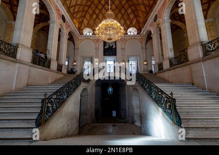 Portail d'entrée du Palais Royal d'Aranjuez, site classé au patrimoine mondial de l'UNESCO, province de Madrid, Espagne, Europe Banque D'Images