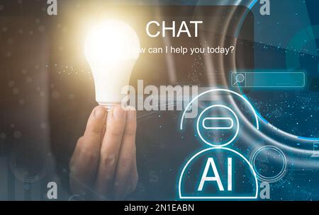 L'intelligence artificielle (IA) dans l'entreprise futuriste et le développement de logiciels de codage sur l'interface et la synchronisation de la connexion réseau, IoT Banque D'Images