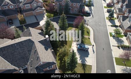 Photo aérienne de la ville de Calgary, dans la province de l'Alberta, au Canada Banque D'Images