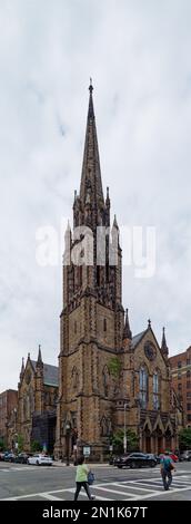 Boston Back Bay: Historique l'église congrégationale centrale, maintenant connue sous le nom d'église de l'Alliance, a été construite en 1867 et conçue par Richard M. Upjohn. Banque D'Images