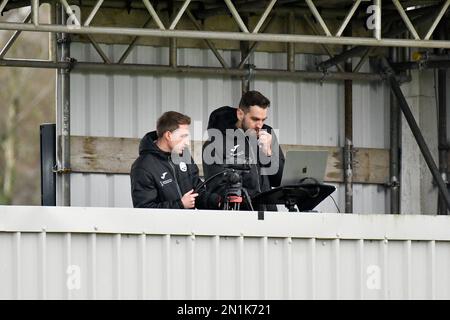 Swansea, pays de Galles. 4 février 2023. Swansea City Academy analystes pendant le jeu de la Ligue de développement professionnel entre Swansea City moins de 18 ans et Millwall moins de 18 ans à la Swansea City Academy à Swansea, pays de Galles, Royaume-Uni le 4 février 2023. Crédit : Duncan Thomas/Majestic Media. Banque D'Images