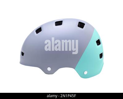Casque de sport en plastique pour enfants isolé sur blanc. Banque D'Images