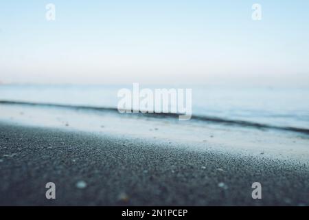 Gros plan sur la plage de sable. Banque D'Images