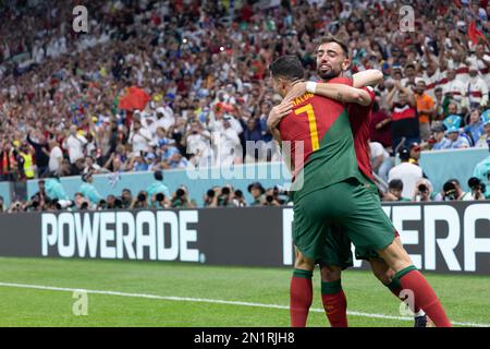 Ville de LUSAIL, QATAR - NOVEMBRE 28 : Cristiano Ronaldo lors de la coupe du monde de la FIFA, Qatar 2022, match du groupe H entre le Portugal et l'Uruguay au stade Lusail sur 28 novembre 2022 à Lusail City, Qatar. (Photo par MB Media) Banque D'Images