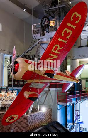 Chicago, il, États-Unis - 6 février 2023: Texaco 13 (NR1313), Frank Haws construit un avion de course au Musée des sciences et de l'industrie de Chicago. Banque D'Images