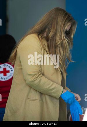 La princesse Amalia des pays-Bas à la caserne de pompiers de Cay Hill, sur 06 février 2023, pour une manifestation de secours et d'incendie le 7th jour de la visite aux Caraïbes photo: Albert Nieboer/pays-Bas OUT/point de vue OUT Banque D'Images