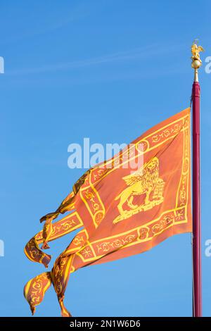 L'Italie, Venise, le drapeau vénitien. Banque D'Images