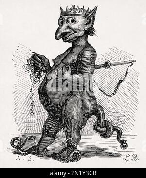 Abraxas de Louis le Breton fait en 1863 pour le dictionnaire infernal écrit par Jacques Collin de Plancy. Banque D'Images