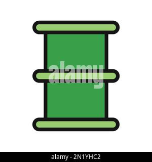 Icône de ligne de déchets toxiques isolée sur fond blanc. Icône fine et plate noire sur un style moderne. Symbole linéaire et contour modifiable. Simple et pixel Illustration de Vecteur