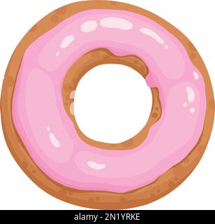 Vecteur de dessin animé d'icône de gâteau de beignet. Sucré au chocolat Illustration de Vecteur