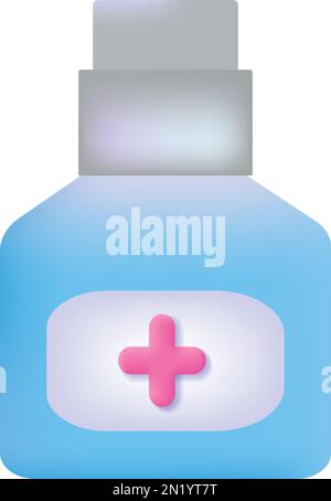 Pharmacie spray icône 3D vecteur de dessin animé réaliste. Flacon de médicaments Illustration de Vecteur