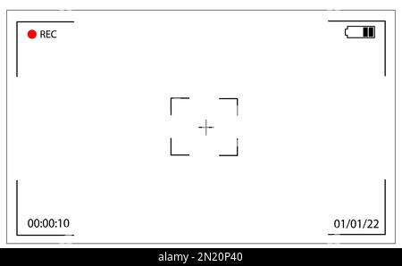 Maquette de caméra vidéo, cadre d'enregistrement vidéo vide, illustration vectorielle de diffusion Illustration de Vecteur