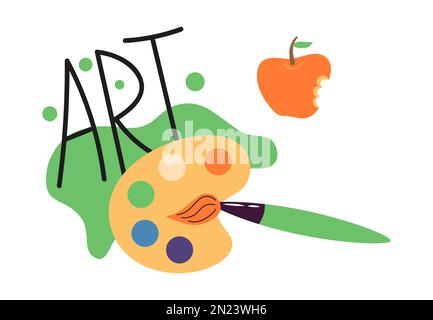 Vecteur d'icône de leçon d'art. Icônes de l'école primaire. Autocollants rentrée. Vecteur d'icône éducation Illustration de Vecteur