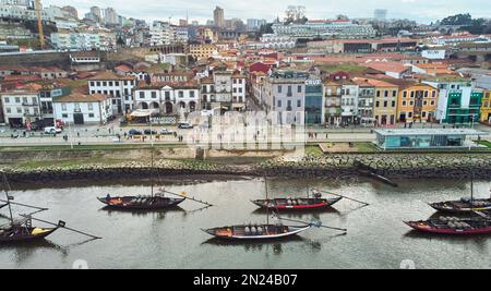 Vue aérienne de Vila Nova de Gaia, Portugal Banque D'Images
