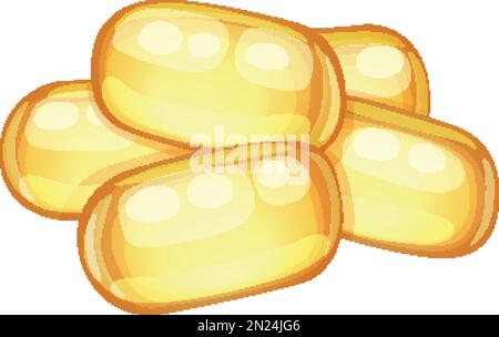 Capsules de vitamine E, icône de vecteur de dessin animé isolée sur fond blanc Illustration de Vecteur