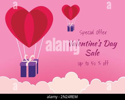 Illustration des ventes de la Saint-Valentin pour Web Background Vector Design. Illustration de Vecteur