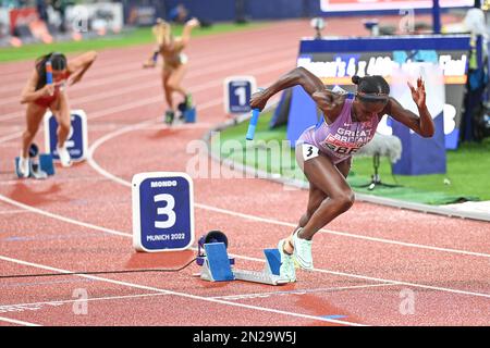 Victoria Ohuruogu (Grande-Bretagne). 4 x 400 relais course femmes Médaille de bronze. Championnats d'Europe Munich 2022 Banque D'Images